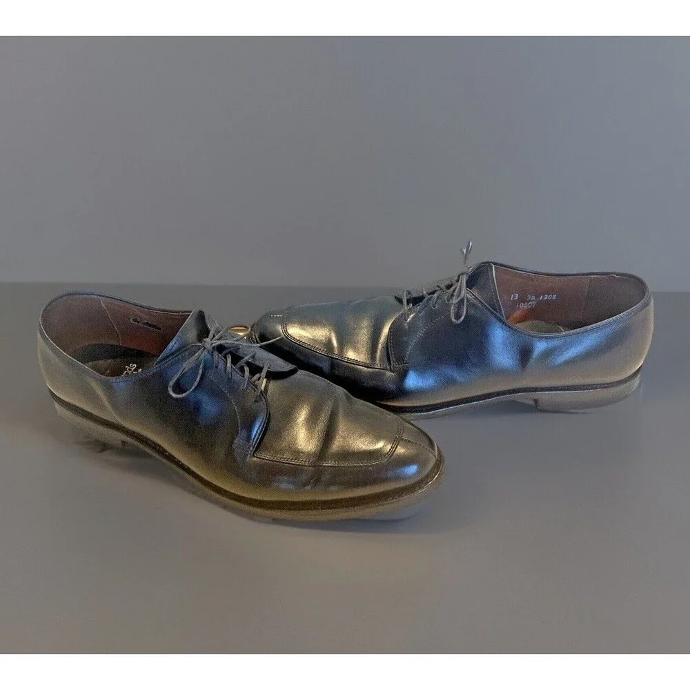 Allen Edmonds Mens Size 13 Black Leather Dress Shoe Delray Oxford Lace Loafer